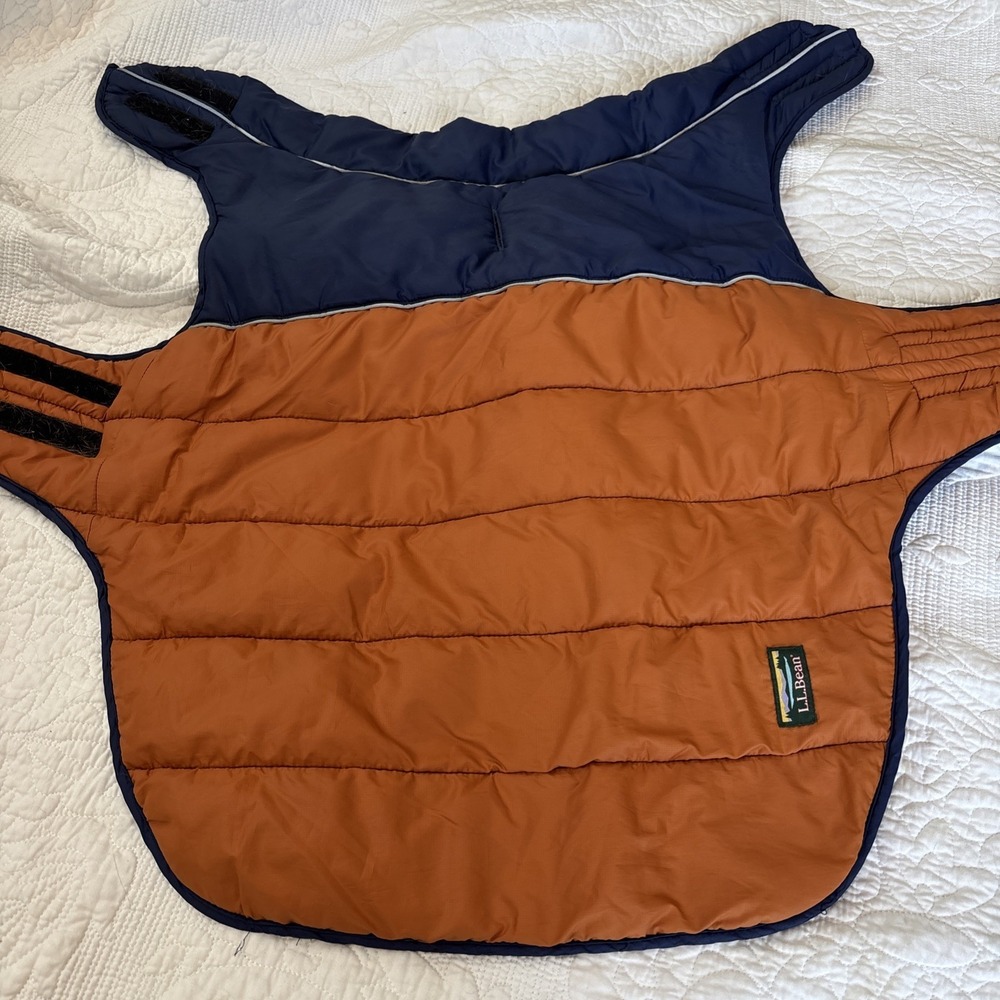 LL Bean Mountain Classic Dog‎ Parka Quilted Puffer Reversible Jacket Extra Large
